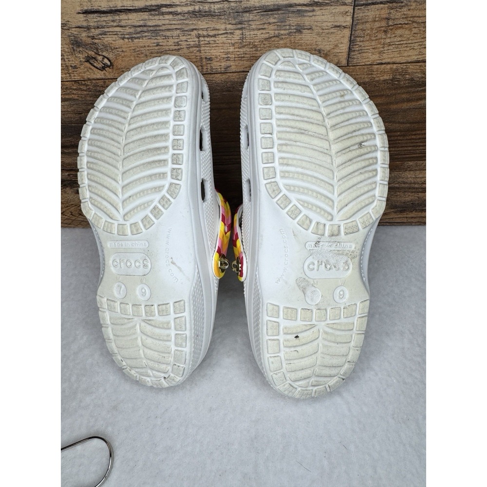 Crocs Classic Rainbow Festival‎ Vibes Womens 9 Men's 7 Clogs Shoes Summer Spring - Picture 7 of 9